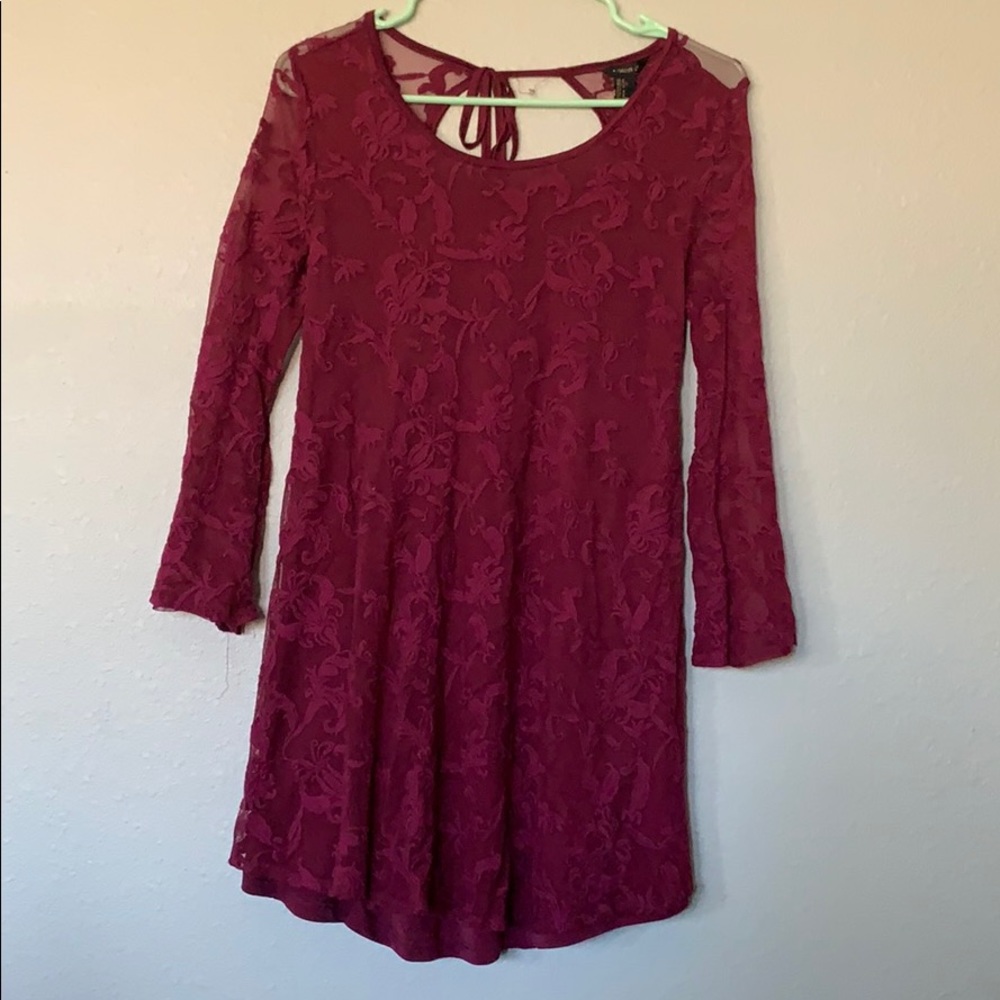 Maroon Lace Dress